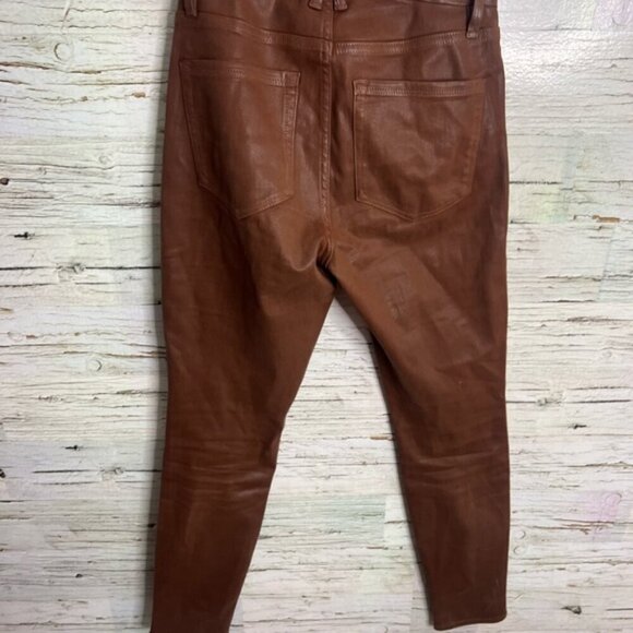 Good American Good Legs Coated Ankle Skinny Jeans Size 2/26 Tortoise Shell - Picture 7 of 8